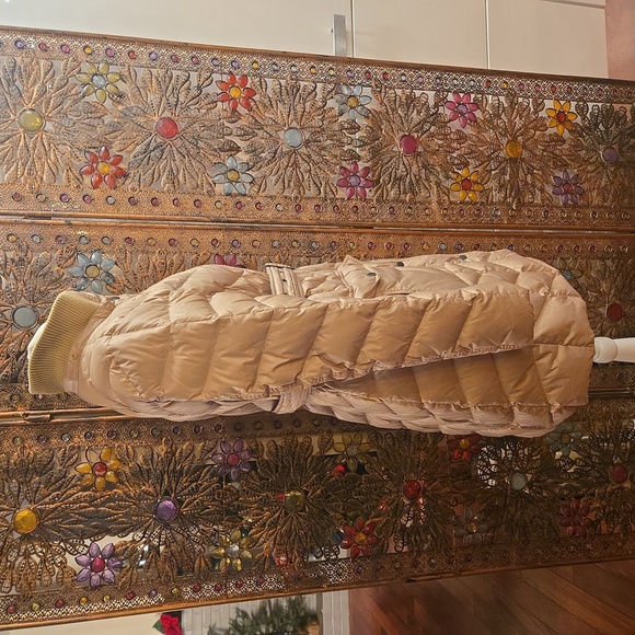 Lands End Womens Belted Trench Puffer Coat Tan Size Small - Picture 3 of 12